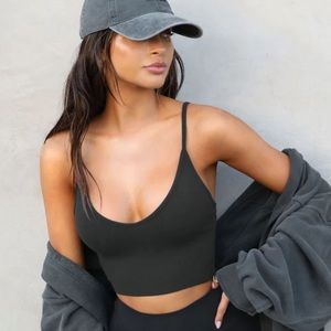 Joah Brown - Black Strappy Crop Tank - size S